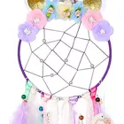 Flowers Wall Decor Children's Room Wall Decoration Hanging Flower Feather Dream Catcher For Kids Unicorn Wall Decor