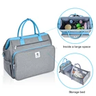 Leather Diaper Bag Pu Leather Fashion Safe Portable Backpack Feit Fodable Baby Crib Backpack Diaper Bag Tote