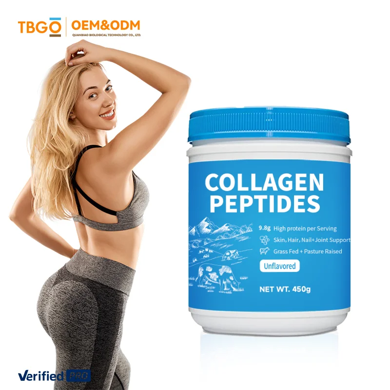 product wholesale collagen peptides powder bovine supplement 450g support improve skin hait nail joint state collagen peptide powder-9