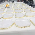 Crystal Hight Polished Natural Rock Crystal Platter Cheese Borad