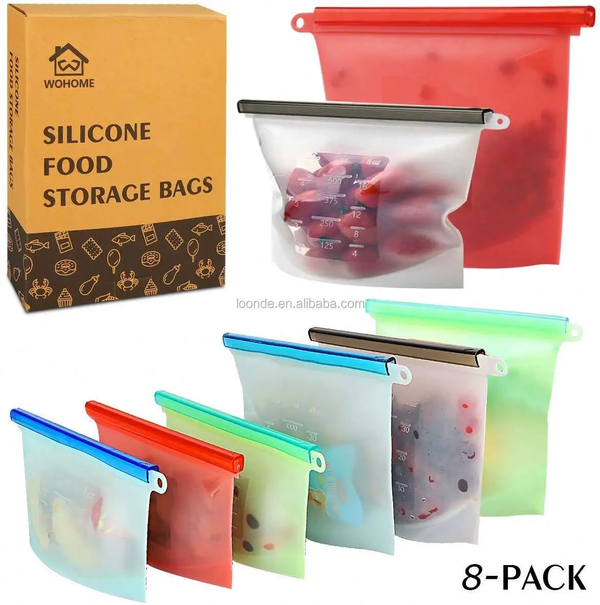 Reusable Gallon Storage Bags - LEAKPROOF  Gallon Freezer Bags for Marinate Meats Snack Sandwich Fruit Cereal Travel Items