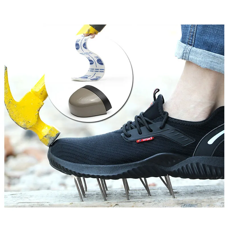 Mens Breathable Steel Toe Cap Work Shoes Trainers Boots Protective Safety Shoes 