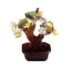 Citrine Hand Made Citrine / Natural Rose / Amethsyt Healing Crystal Fortune Tree