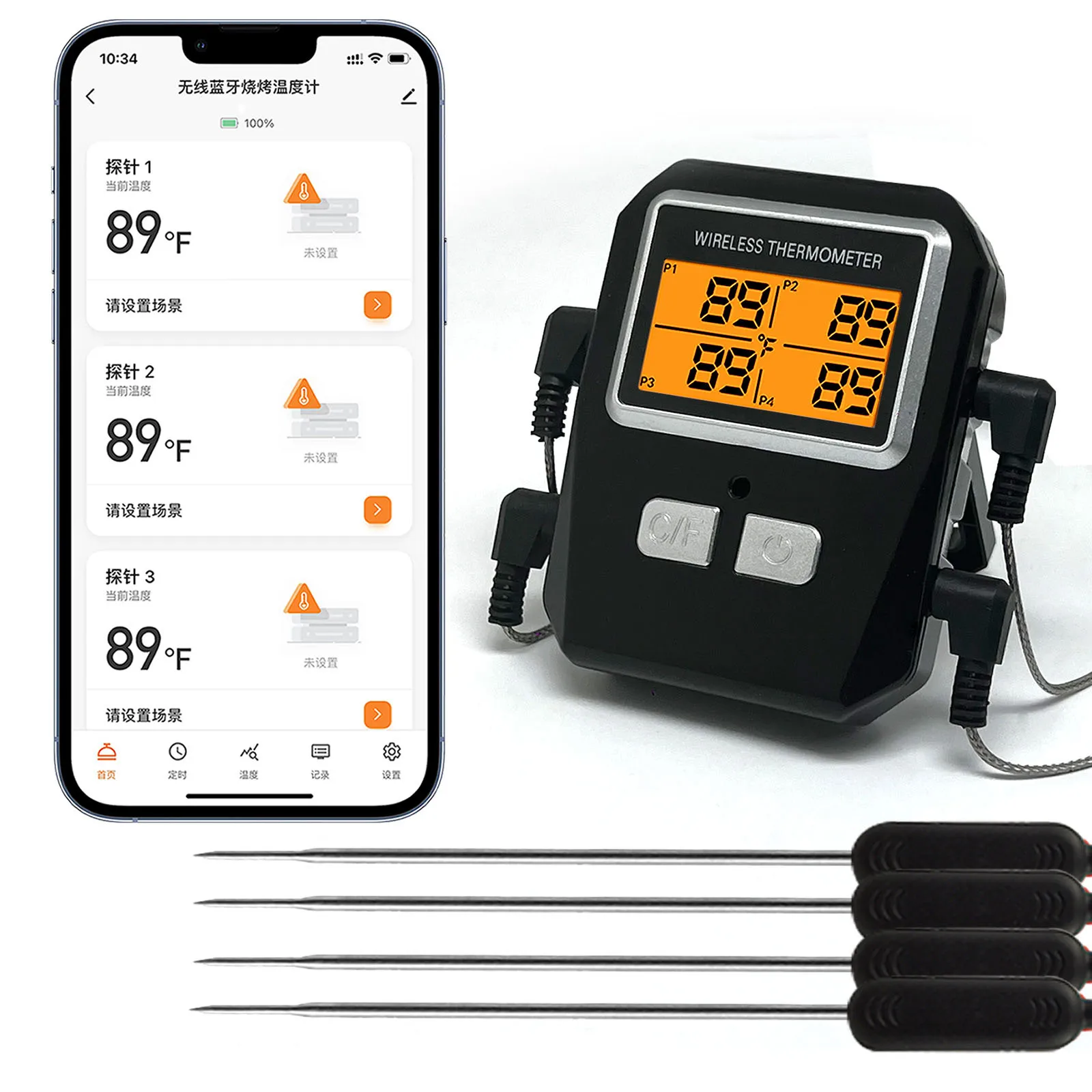 Wholesale Instant Read Wireless Digital Meat Thermometer OEM ODM Customized Metal BBQ Thermometers details