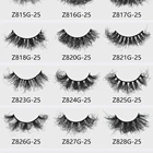 Eyelashes Z815-831G Wholesale Real 100% 3d 5d Mink Fluffy Luxury Eyelashes 25mm Vendor