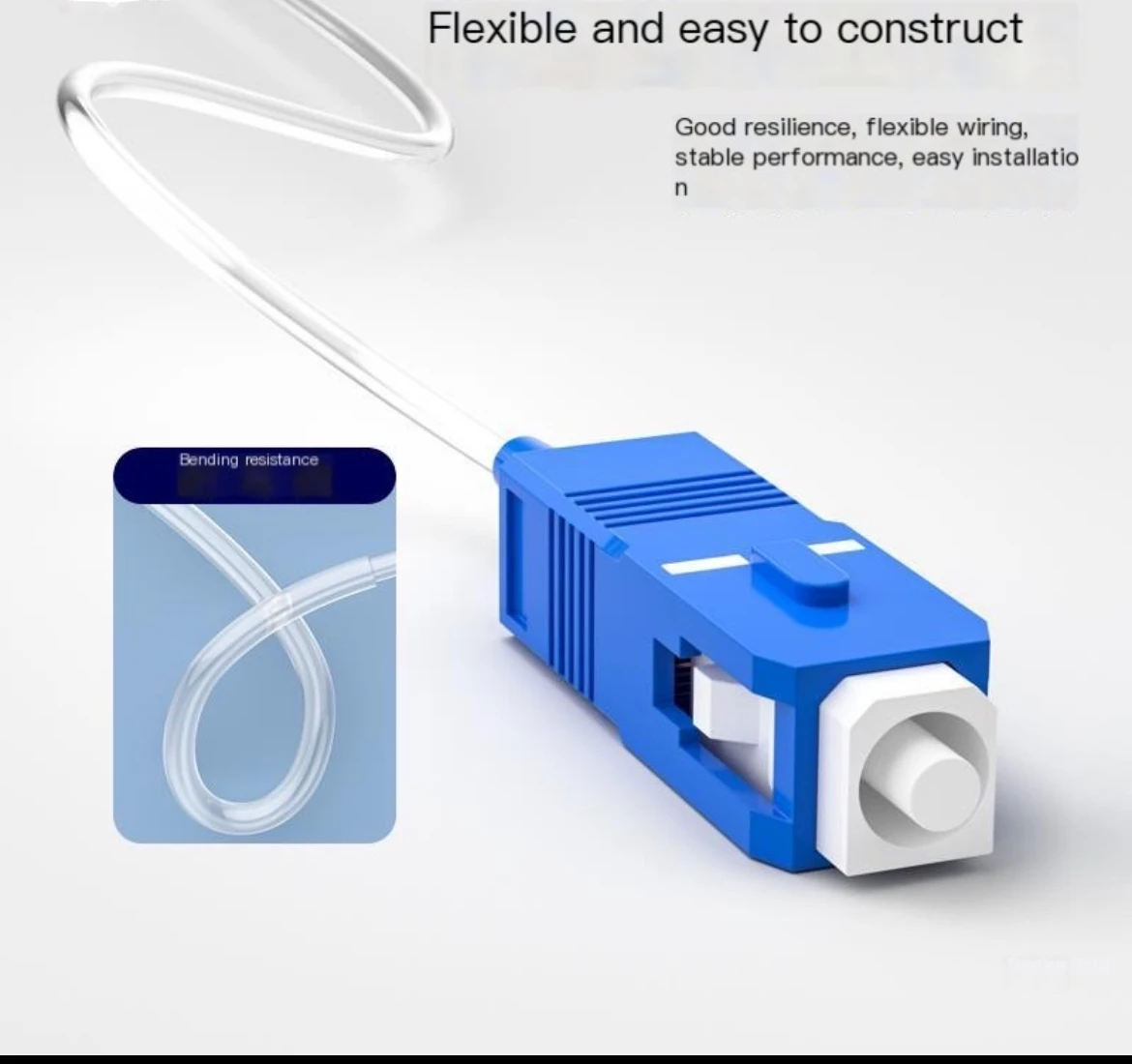 직접 제조업체의 FTTH 실내 단일 코어 투명 / 보이지 않는 광케이블 홈 입구 광섬유 광섬유 장비 8