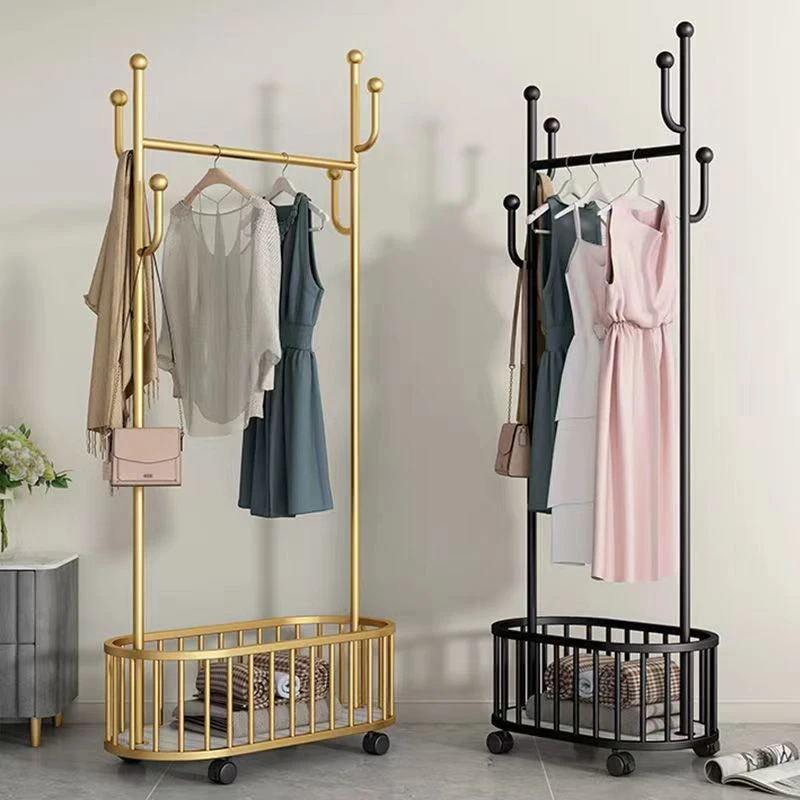 Hot Selling High Quality Stainless Steel Pretty Garment Racks Gold Boutique Clothing Rack Woman Clothes Stand