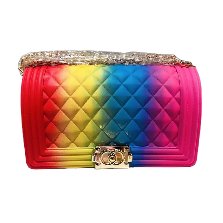 rainbow jelly purse
