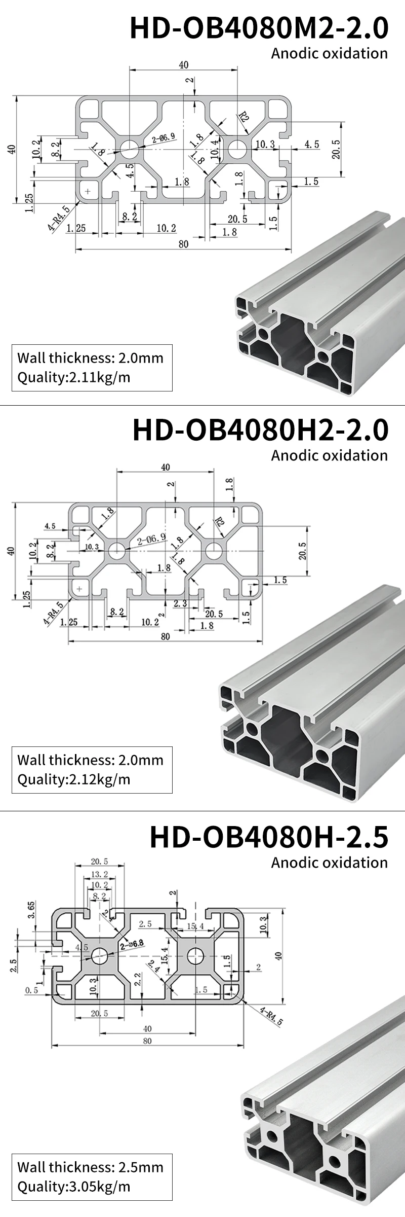 4080 Industrial Extruded Aluminum Profile, One Side Sealing Groove, 4080 Single-sided Sealing Groove, Opposite Sealing groove factory