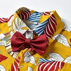 Summer Children's Holiday Summer Beach Style Flower Shirt Short-sleeved 2pc Boy Clothing Set