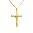 Steel Jewelry Gemnel Hot Selling 316L Stainless Steel Gold Crucifix Jesus Necklace Men Jewelry
