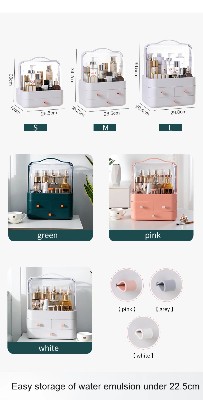 Storage Makeup Brush Lipstick Mask Plastic Storage Beauty Cosmetic Box For Cosmetic Organizer