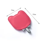 Hand Mirror Bag Hot Selling High-end Zinc Alloy Hand Held Mirror Bear Cute Pocket Mirror With PU Bag