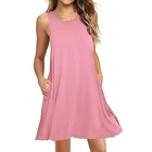 Tank Women Sexy Tank Top Side Drawstring Dress Women Cotton Casual Summer Dress