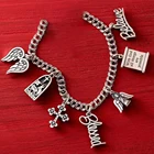 Cross High Quality Stainless Steel Heart Love Cross Key Angel Wings Metal Pendants For DIY Necklace Bracelet