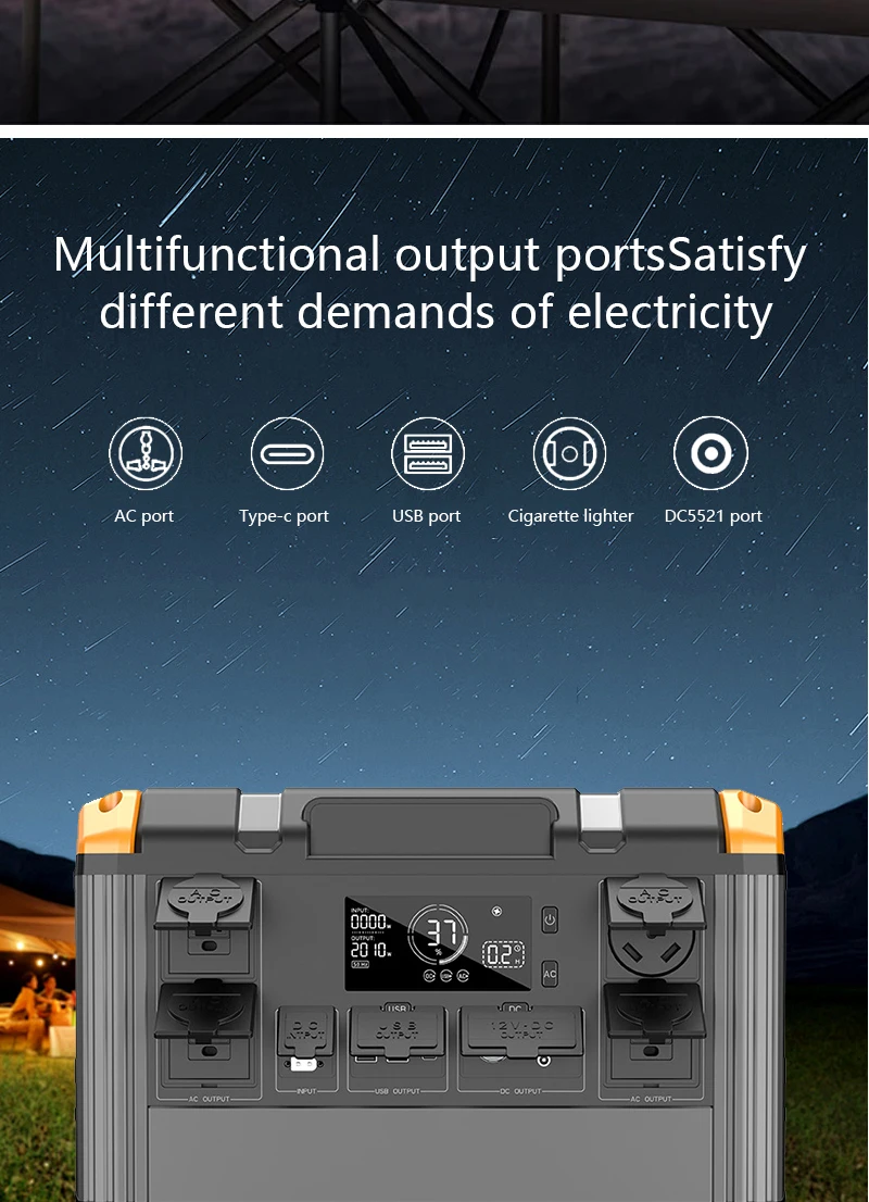 Flashfish 1000W-2400W Solar Portable Power Stations Emergency Backup Mobile Camp Power Banks Outdoor LiFePO4 Battery Charging details