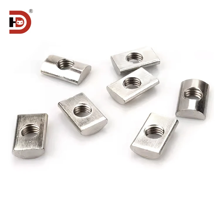 Aluminum Profile Fastening Accessories, Semi-circular Nut, M6 M8 High Hardness bar Nut for Aluminum Profile Rear Installation factory