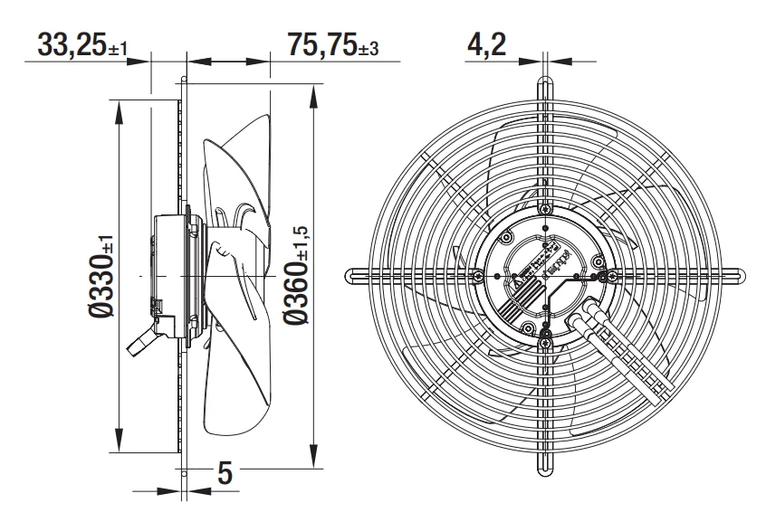 Ip54 Ball Bearing, S3G300-AK13-51, 300mm, 230V, 85W - detail 16