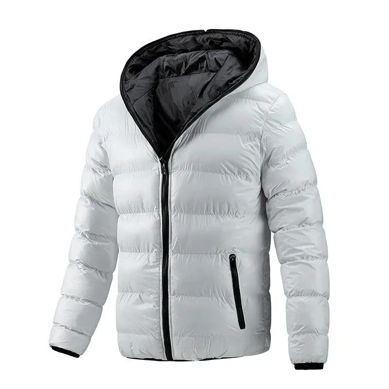 JOIBKD Men's Down Jacket Men's Winter Hoodable Multi-Pocket Casual Fashion Warm Down Jacket