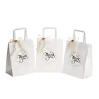 Gift Bags Gift Bottom Price Latest Cheap Gift Bags With Thank You Print Premium White Kraft Paper Bags With Handles