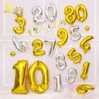 Supplies Party Supplies Rainbow Rose Gold Color Balloons For Party Birthday Balloons Foil Silver Number Balloons Of "6"