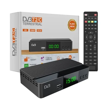 2022 JUNUO Wholesales Factory Digital TV Receiver Set Top Box 168mm Italy HEVC H.265 DVB T2 Decoder