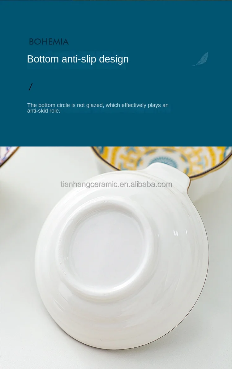 Bohemian ceramics 4.5 inch rice bowl household tableware dinner bowl soup bowl wholesale.jpg