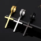 Earrings Earrings Hot Sale Hip Hop Dangle Cross Earrings For Men Punk Stainless Steel Hoop Earrings Piercing Jewelry
