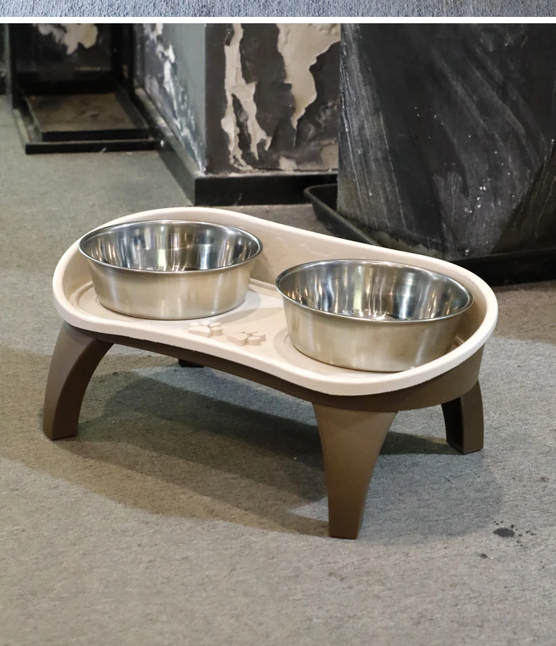 New Elevated Stainless Steel Pet Bowl Double Dish for Cats Dogs Neck Support Large Size Easy to Clean Pet Supplies supplier