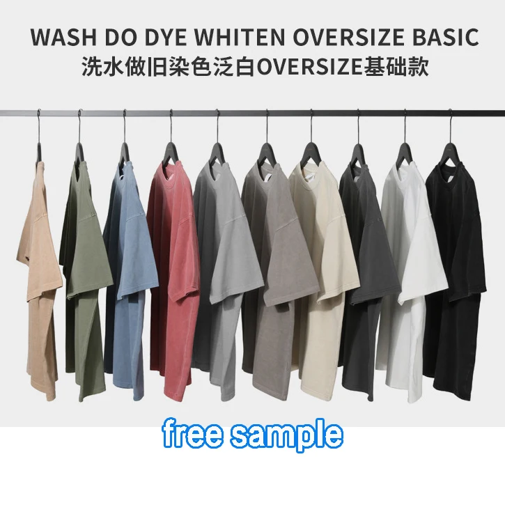 ge lan wholesale printing blank Acid Wash blank graphic t shirts vintage style heavyweight cotton oversize men vintage t shirt