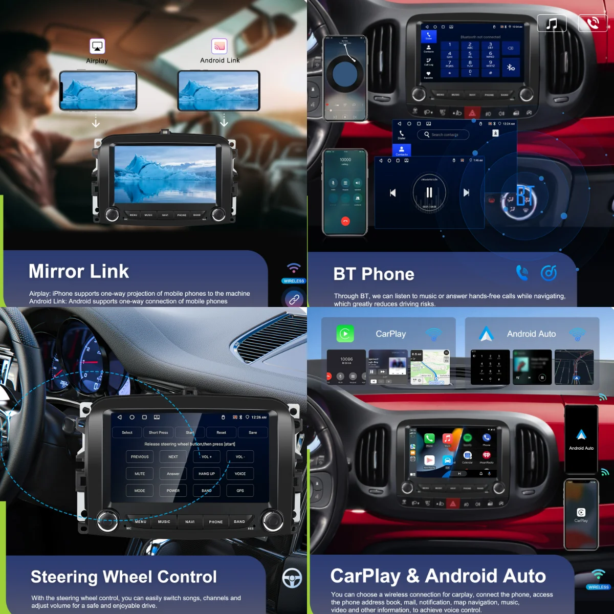 android auto ips bt gps wifi wholesale a4289-3