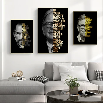 JS Modern Steve Jobs Personalized Poster Motivation Inspiration Canvas Prints Painting For Home Decoration