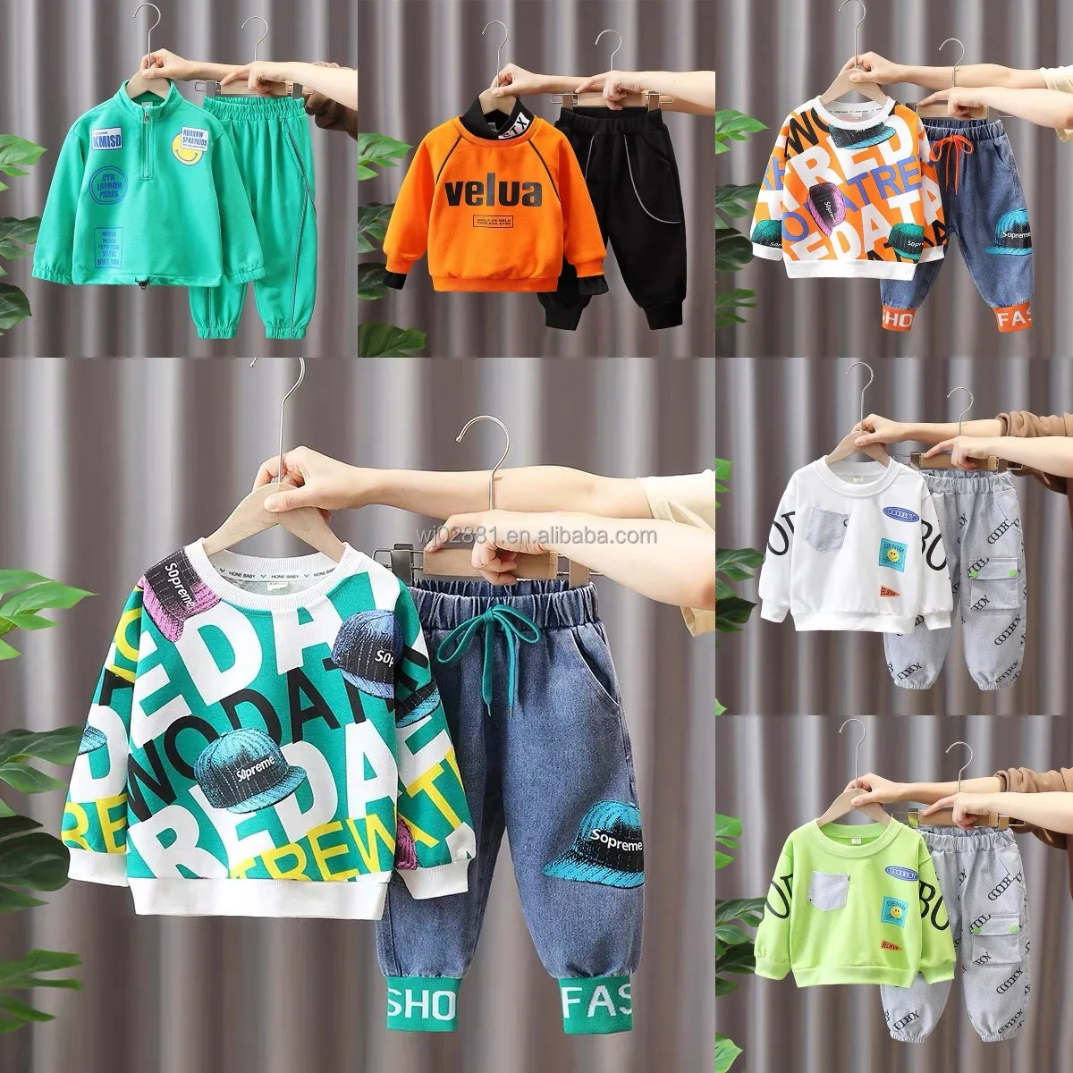 Boys' Clothing Set Spring and Autumn New Children's Sweater Fashion Casual Long Sleeve Set