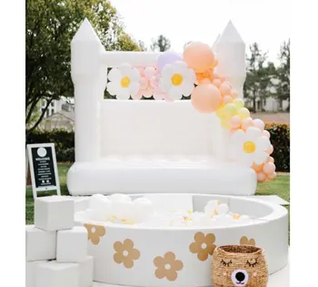 Hot sale white jumping castle wedding inflatable bounce house for sale
