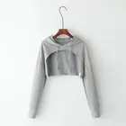 Hoods Hoodie 2021 Cloaks Navels Sexy Heathered Hoods Pullovers Knit Cutout Drawstring Croptop Hoodie