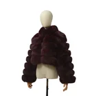 Coat Short Short New Style Real Fur Coat Female Winter Warm Short Outerwear Zipper Up Cloth Fox Fur Jackets For Ladies