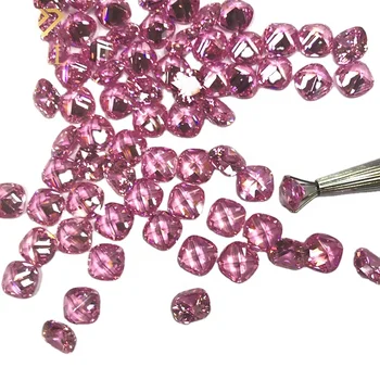 Wuzhou niel gems loose cz large size gem stone prices zircon hot pink cubic zirconia cushion gemstone