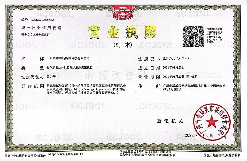 Guangdong Baidri New Energy Technology Co., Ltd.