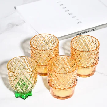 hot sale stackable pineapple cups stacking glasses with gift box in stock