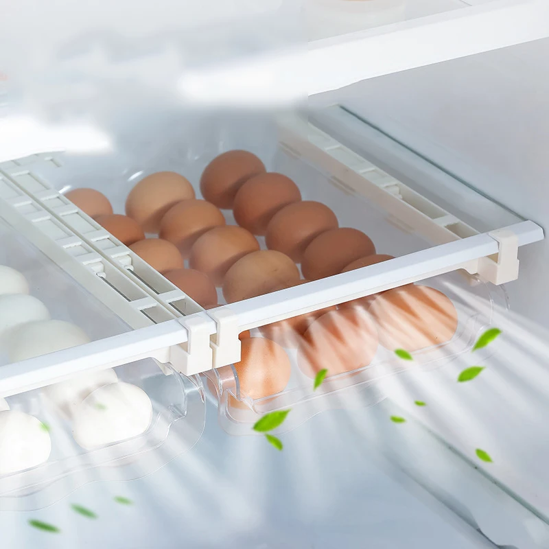 Bpa Free Transparent Refrigerator Storage Containers Fresh-keeping Hanging Drawer Egg Storage Box for Fridge
