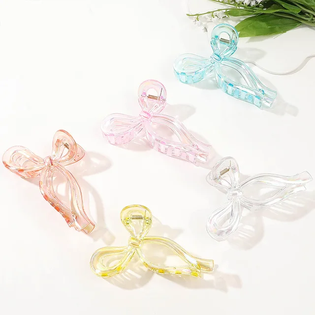 13cm Plastic Bow Oversized Accesorios Para El Cabello Shark Hair Claw Hollow Simple Clamps Clips For Girl Hair Clips For Women