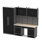 New Designed For 2021 Market Garage Storage Cabinet Group With Wall Mounted Cabinet Pegboard And Work Bench