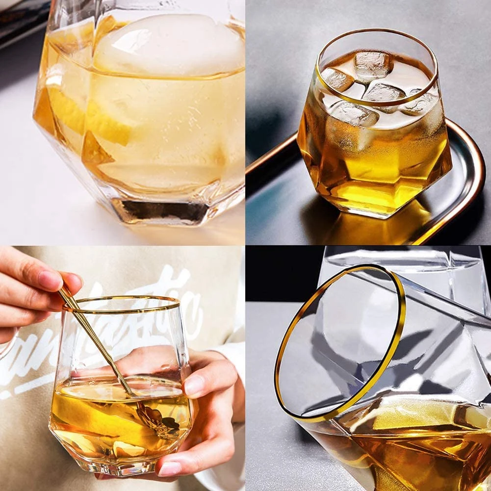 100 Pack Diamond Unbreakable Stemless Plastic Wine Champagne Whiskey Glasses Elegant Durable 1872