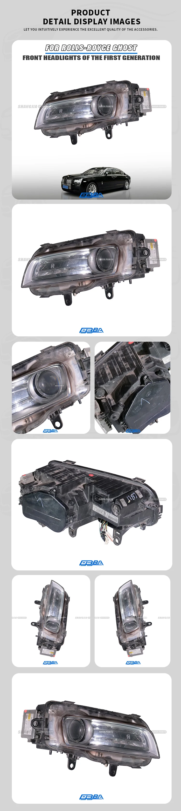 product oem 63117211443 63117211444 bi led projector lens specific parts led headlight assemblies for rolls royce ghost206-2