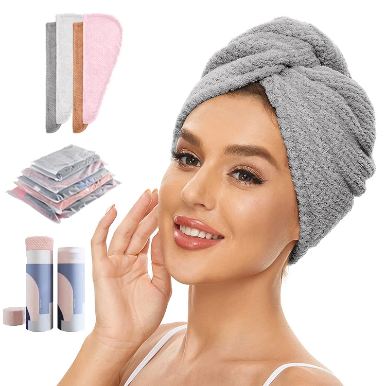 Personal Design Hair Towel for All Hair Type Quick Drying Microfiber Waffle Hair Turban Wrap Towels