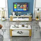 Coffee Table Italian Design Modern Stainless Steel Marble Coffee Table