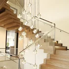 Lights And Lighting Chandelier Modern Design Light Spiral Staircase Square Crystal Chandelier For Stairs