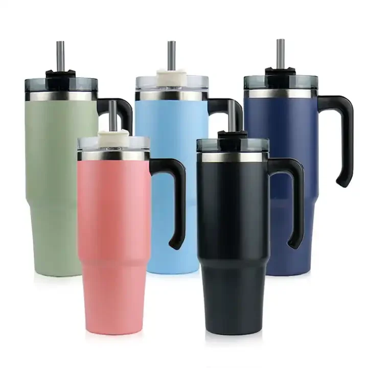 Wholesale Custom Logo reusable coffee cups Portable Glass Coffee Cup ceramic Large-Capacity Juice Milk Mug with Straws