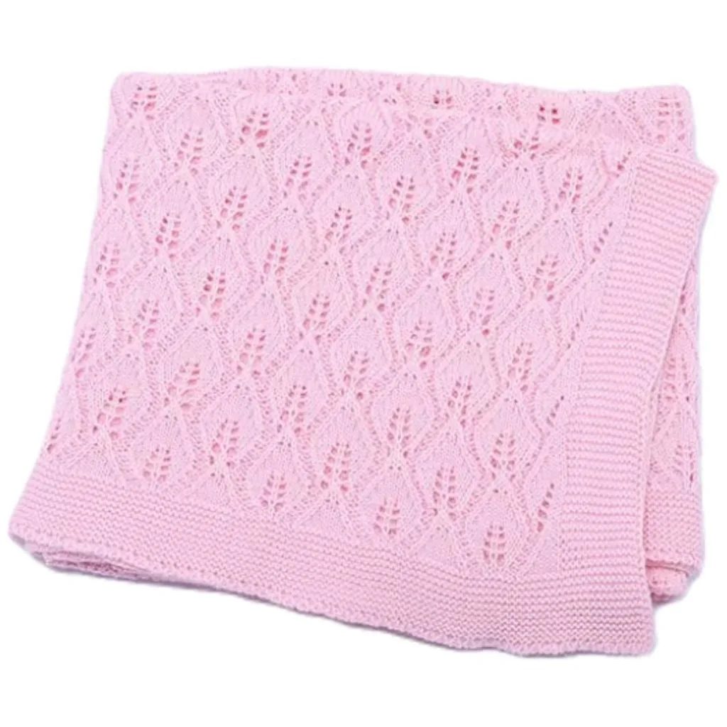 Cotton Knit Toddler Blanket Unisex Cuddle Stroller Crib Swaddle Blanket Soft Receiving Swaddle Blanket for Toddler Stroller