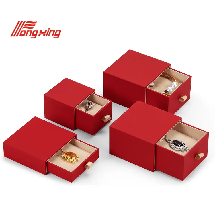 Tongxing Red Jewelry Box Proposal Ring Necklace Box Single Bracelet Gift Box Elegant Packaging for Luxury Jewelry